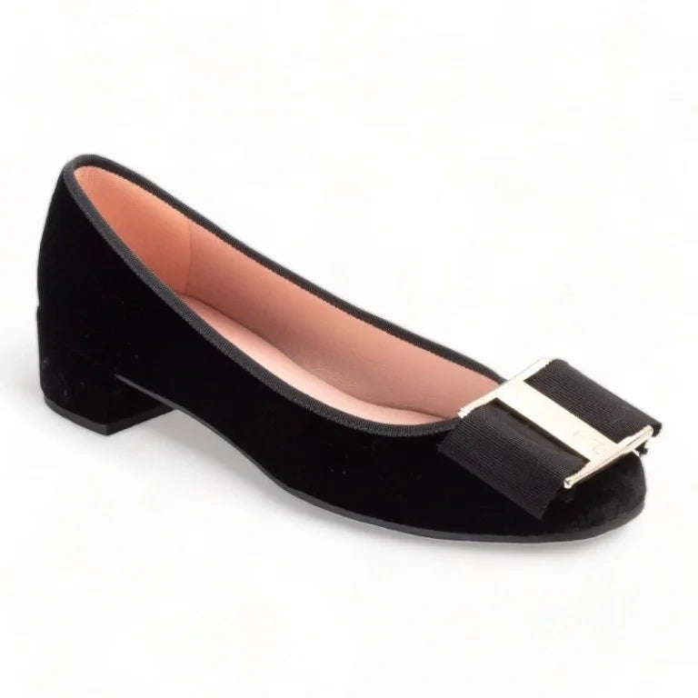 47540 - Black Velvet Heel for Teen/Women by Pretty Ballerinas