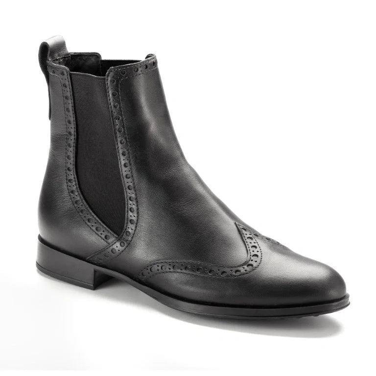 47570 - Black Leather Teens Low Boot